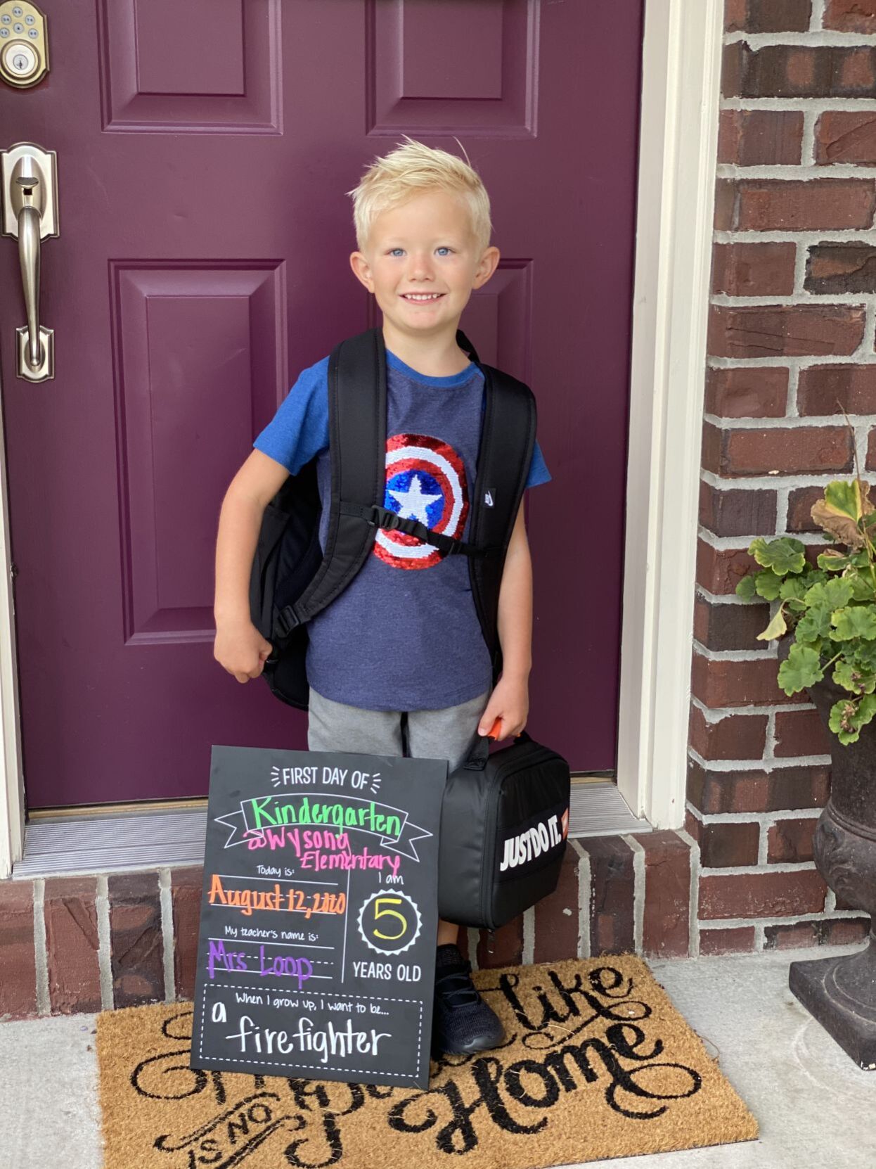Lijam’s first day of Kindergarten, Wysong Elementary
